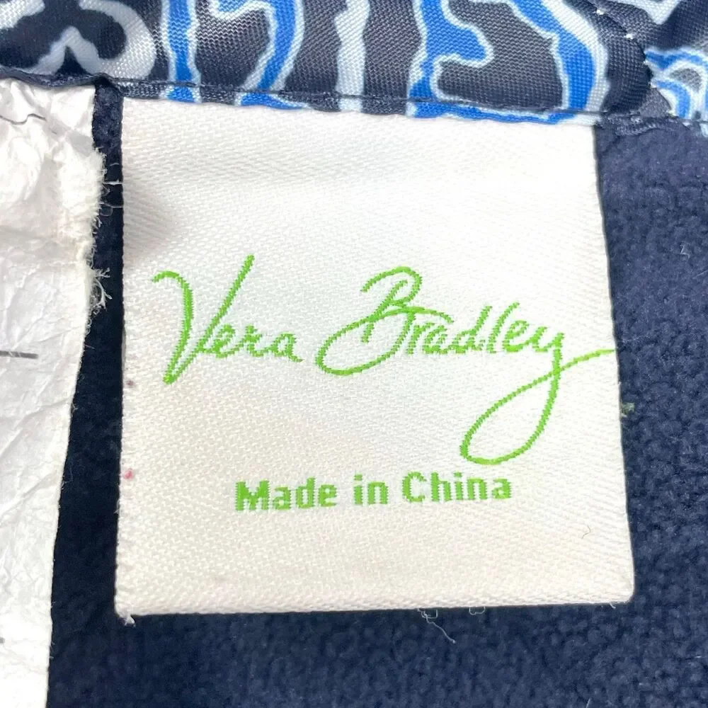 Vera Bradley Blue‎ Paisley Quilted Blanket Fleece Lined 51”x 77